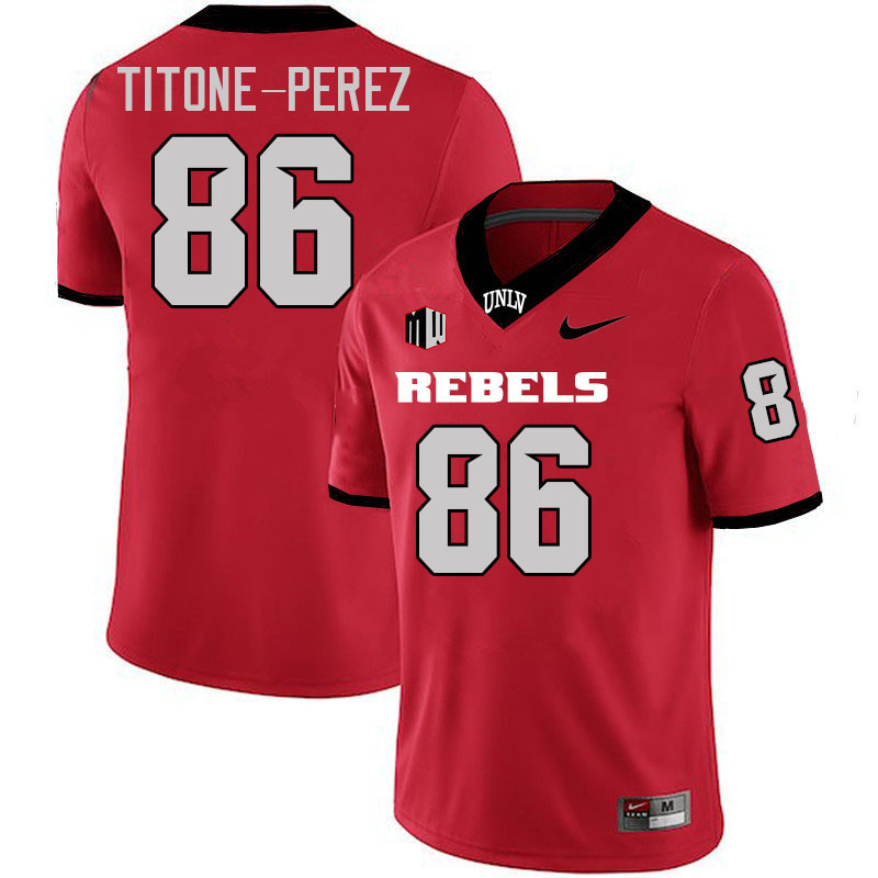 Men #86 David Titone-Perez UNLV Rebels College Football Jerseys Stitched-Scarlet